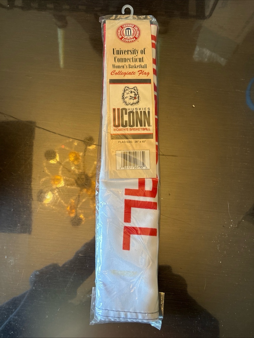 Vintage UConn Huskies Collegiate Flag - White & Red